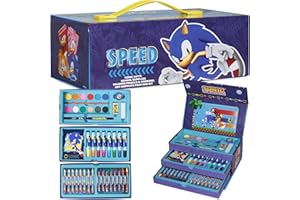 SONIC THE HEDGEHOG Colored Pencils Art Supplies Kids Drawing Kit School Supplies Set Coloring Painting Drawing Pencils Crayons Gifts for Boys