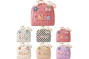 Personalized Corduroy Lunch Bag – Customizable with a name; insulated, leak-proof, & reusable; suitable for work, the office, and picnics; a high-capacity, lightweight, and foldable lunch tote.