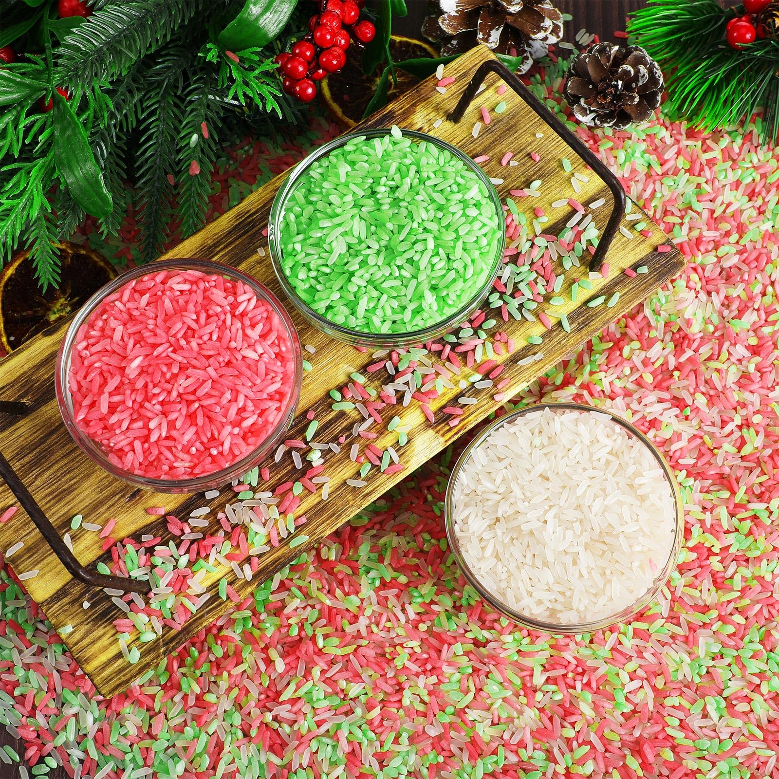 Yinkin 3 Packs Colored Rice Sensory Table Accessories for Games Grains ...