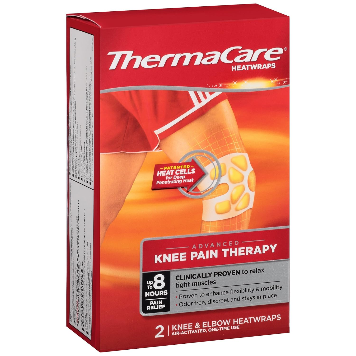 ThermaCare Knee & Elbow Pain Therapy Heatwraps (2Count, Pack of 3
