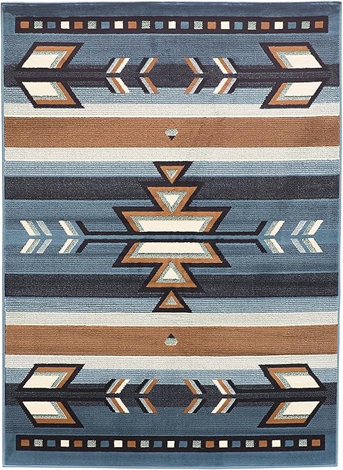 5 X 7 Western Decor Rugs Southwest Style Living Room Area Rug Native Blue Brown