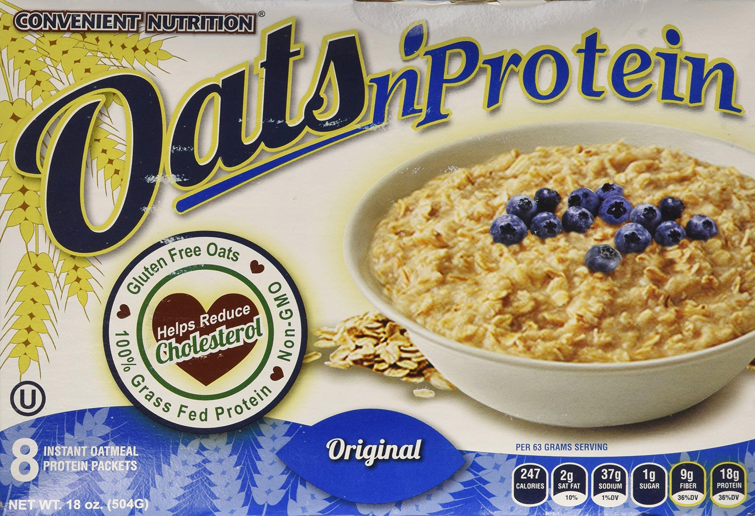 Convenient Nutrition Oats n' Protein Original 8 Instant Oatmeal Protein Packs
