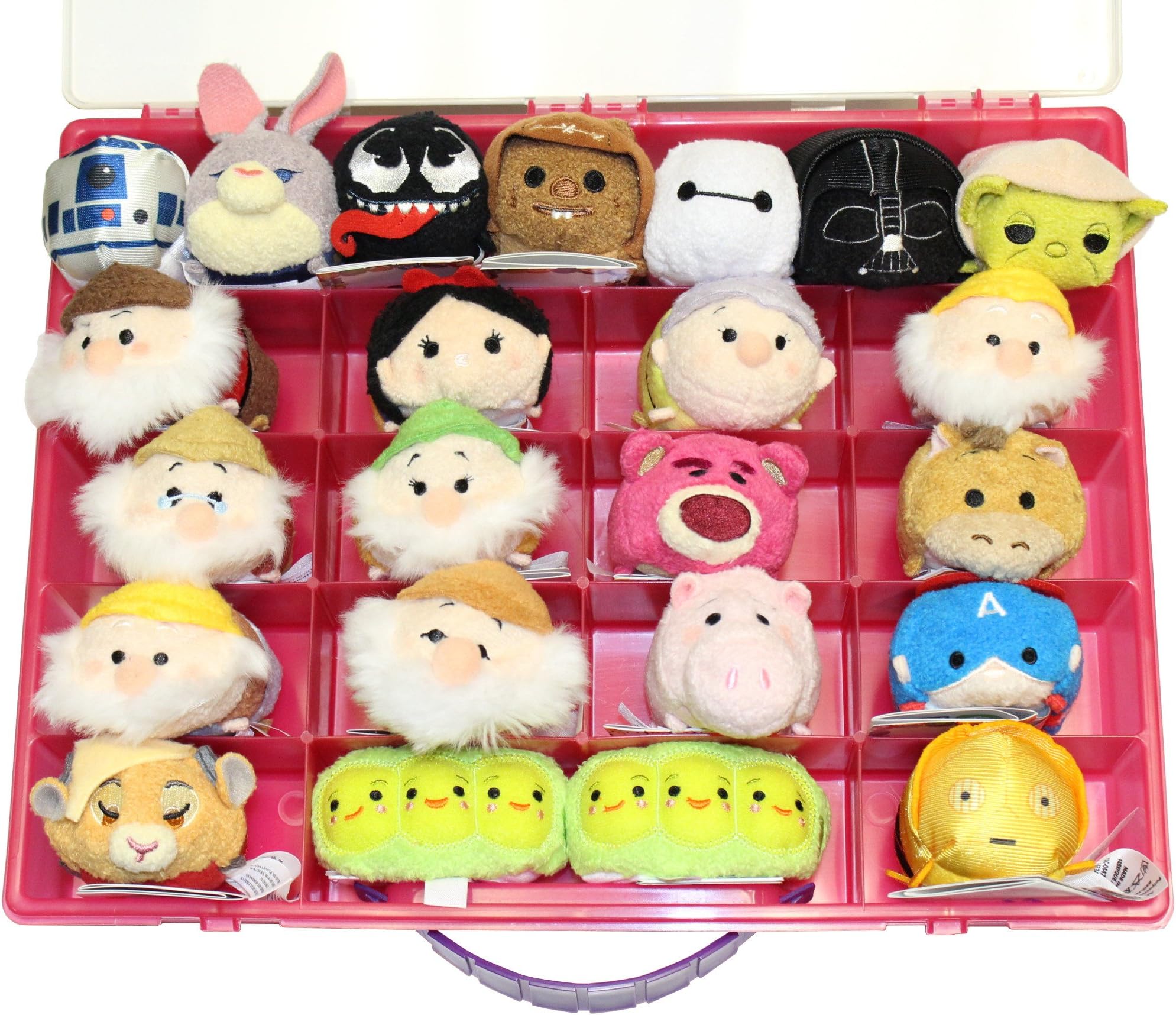 Fun For LifeTM Disney TM Tsum Tsum Organizer Strawberry / Pink is Pefect Disney Tsum Tsum Compatible Storage Case Fits up to Approx 20plus 3.5" Tsum Tsum