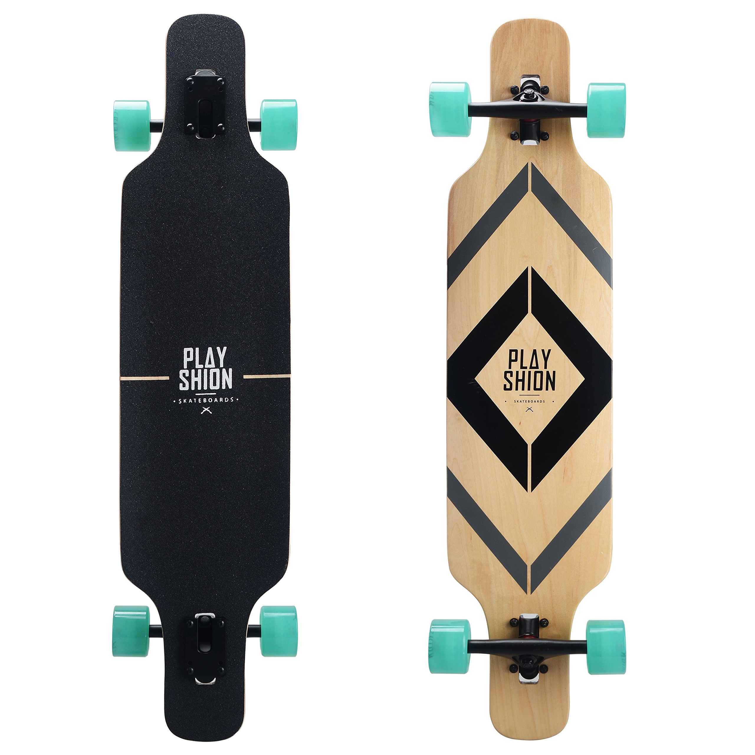 Playshion Freeride Freestyle Drop Through Longboard Skateboard Complete