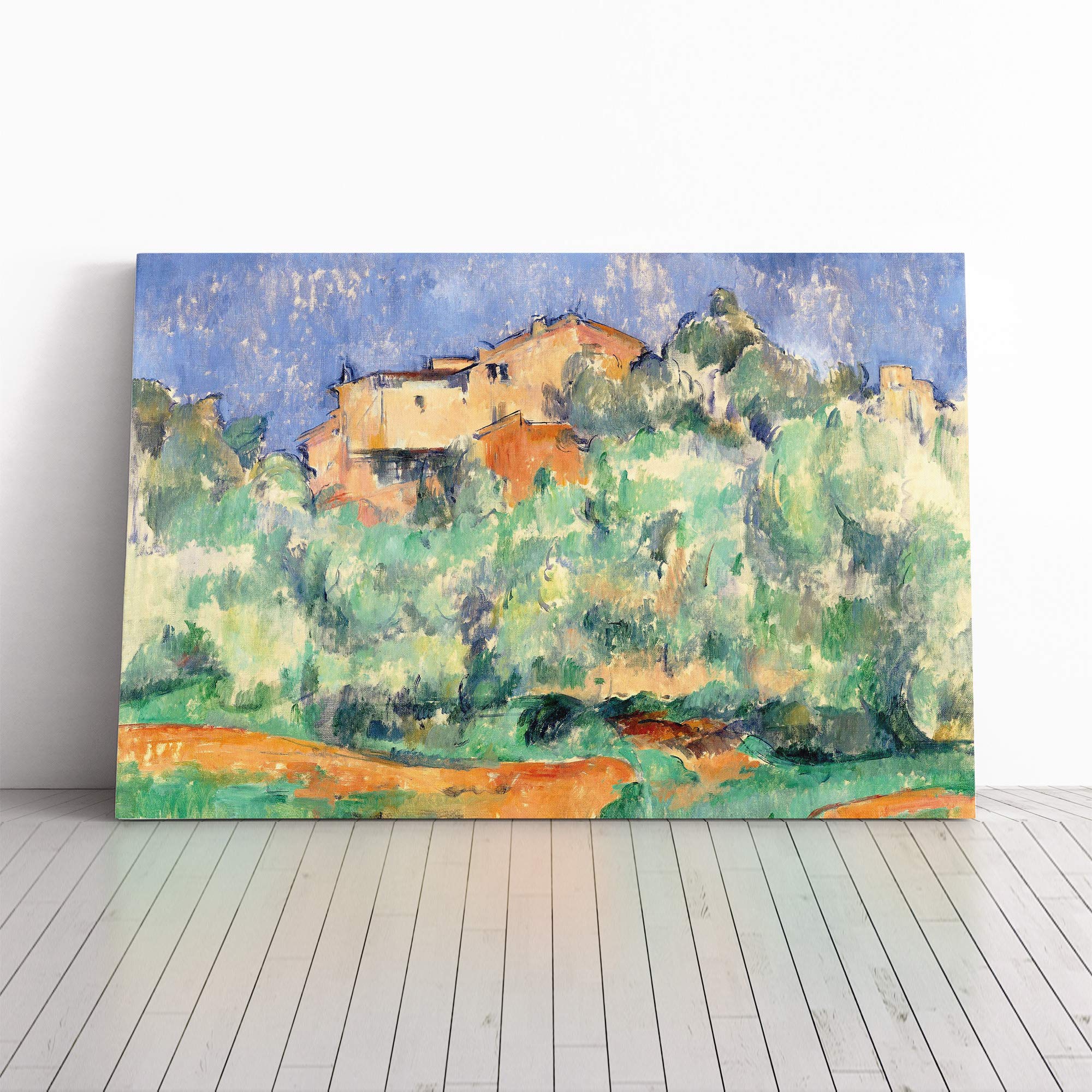 Paul Cezanne The Farm of Bellevue Canvas Print | Gallery Wrapped 30mm Frame Wall Art | 20x14 inches | Ready to Hang | Modern Picture | Living Room Bedroom Lounge Office