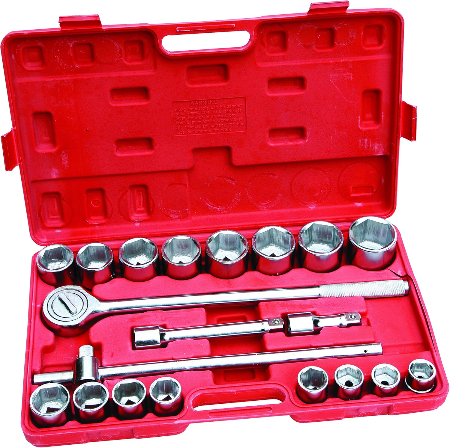 Hilka 04102102 21-Piece Drive Socket Set Metric, 3/4-Inches, Large