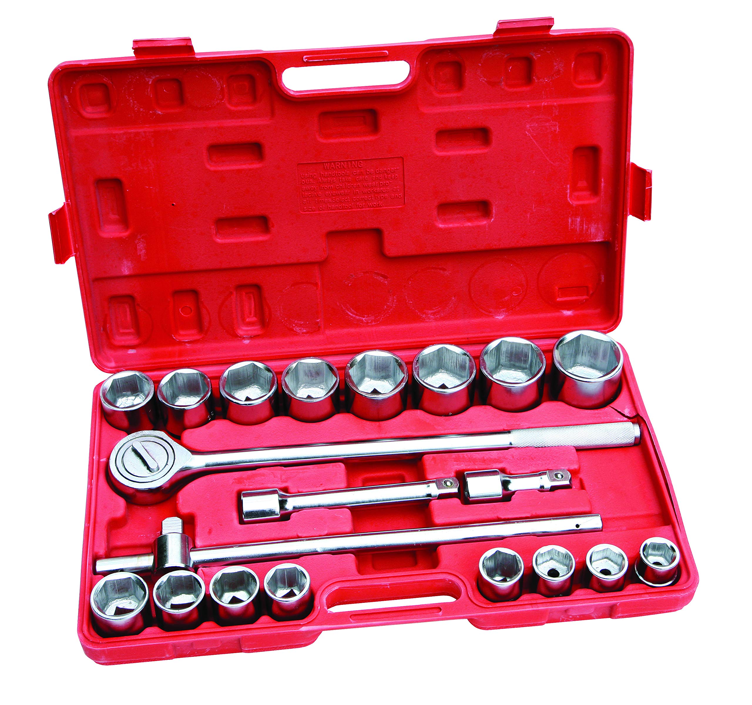 Hilka 04102102 21-Piece Drive Socket Set Metric, 3/4-Inches, Large