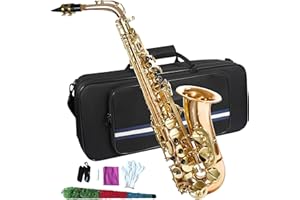KAYATA Eb Alto Saxophone,Gold Lacquer Saxophone,94# Copper Saxophone,E Flat Musical Instruments With Carrying Deluxe Canvas Saxophone Case.