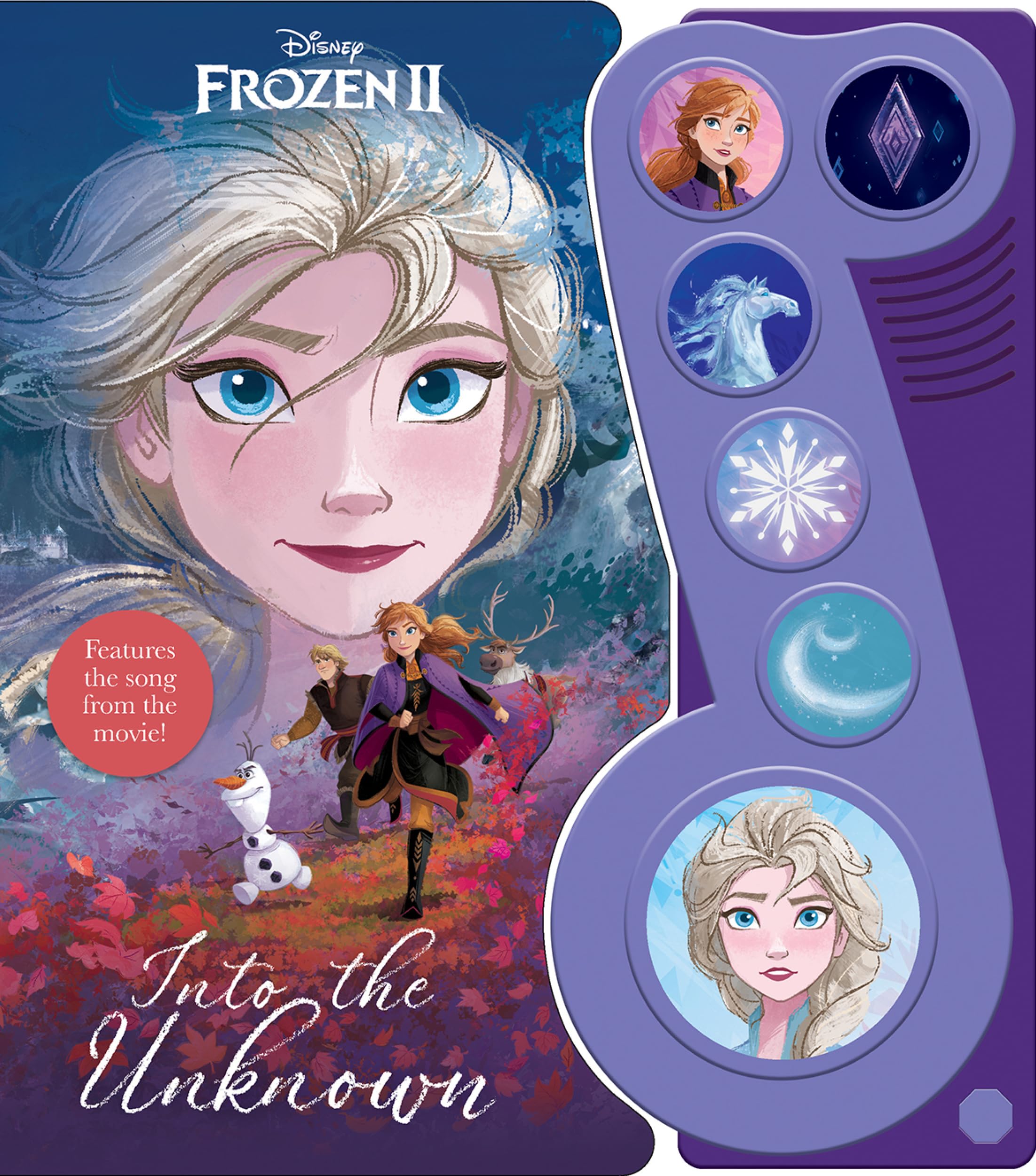 Photo 1 of *** HEAVY USE*** Disney Frozen 2 Elsa, Anna, Olaf, and More! - Into the Unknown Little Music Note Sound Book - PI Kids (Play-A-Song)