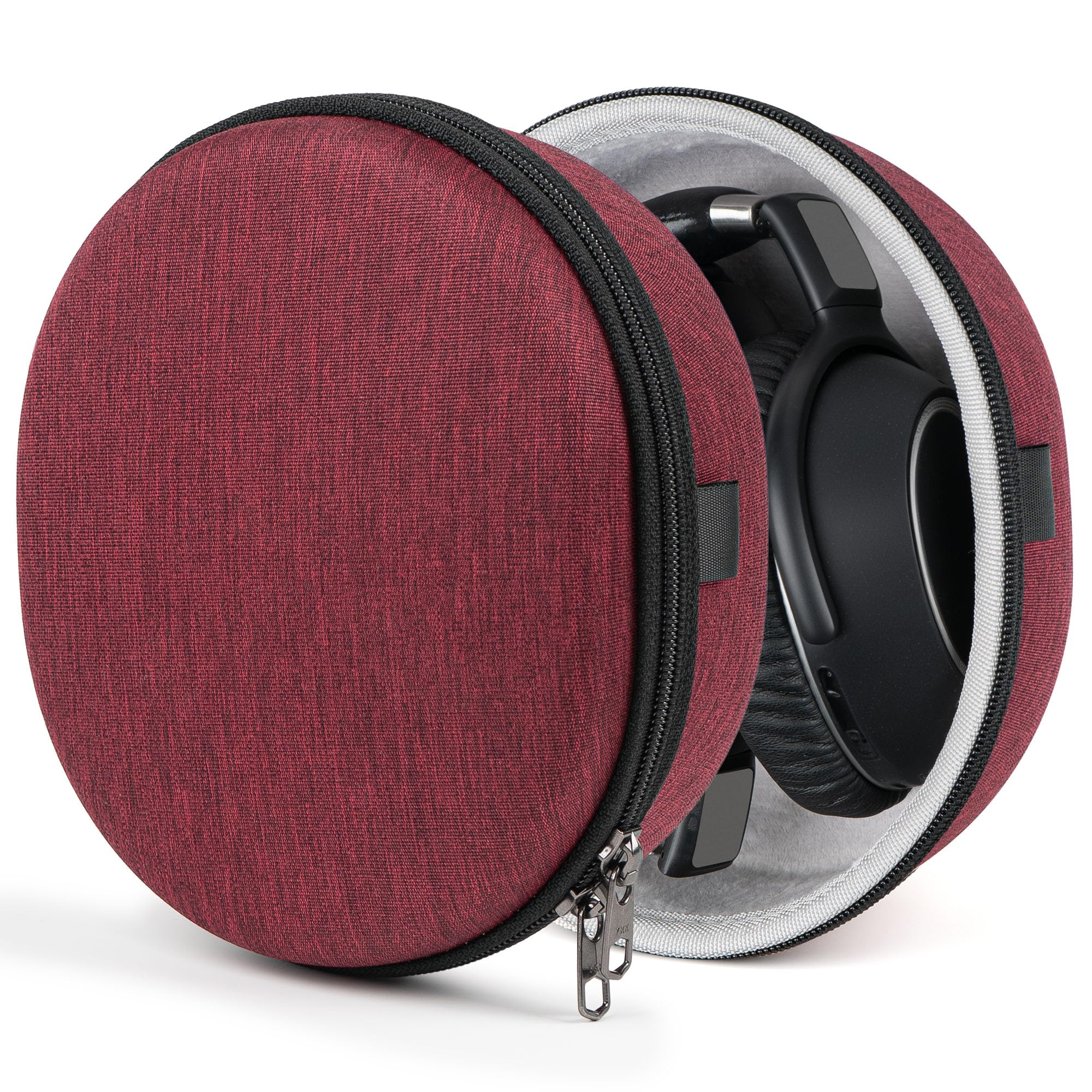 Geekria Shield Headphones Case Compatible with Sennheiser MOMENTUM 3 Wireless, HD 350BT/450BT, PXC 550II and More, Replacement Hard Shell Travel Carrying Bag with Cable Storage (Red)