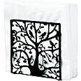 MyGift Black Metal Napkin Holder Cutout Tree and Bird Design for Table Top, Counter Top, Kitchen, Buffet, Restaurant, Dinner Party, Holiday Gifts