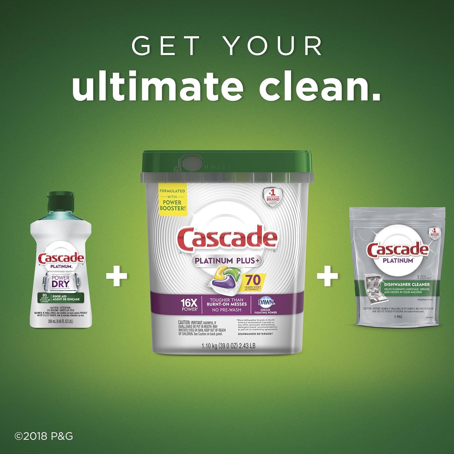 Cascade Platinum Plus Dishwasher Pods, ActionPacs Detergent, Lemon, 70 Count: Health & Personal Care
