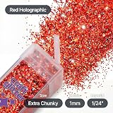 Hemway Red Holographic Glitter Shaker 130g Extra Chunky for Resin Crafting view 4