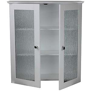 Elegant Home Fashions Rain Collection Wall Cabinet with 2 Glass Door