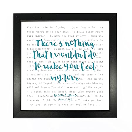 Adele Make You Feel My Love Typography Song Lyrics Print Framed