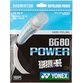 Yonex BG80 Power Badminton Strings, 0.68mm (White)