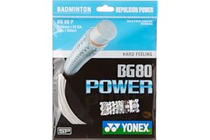 Yonex BG80 Power Badminton Strings, 0.68mm (White)