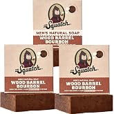 Dr. Squatch Natural Men&rsquo;s Bar Soap, Body Soap Bar (5oz, 3-Pack) | Cleansing Cold Process Soap with Natural Oils, Gifts for Men (Wood Barrel Bourbon)