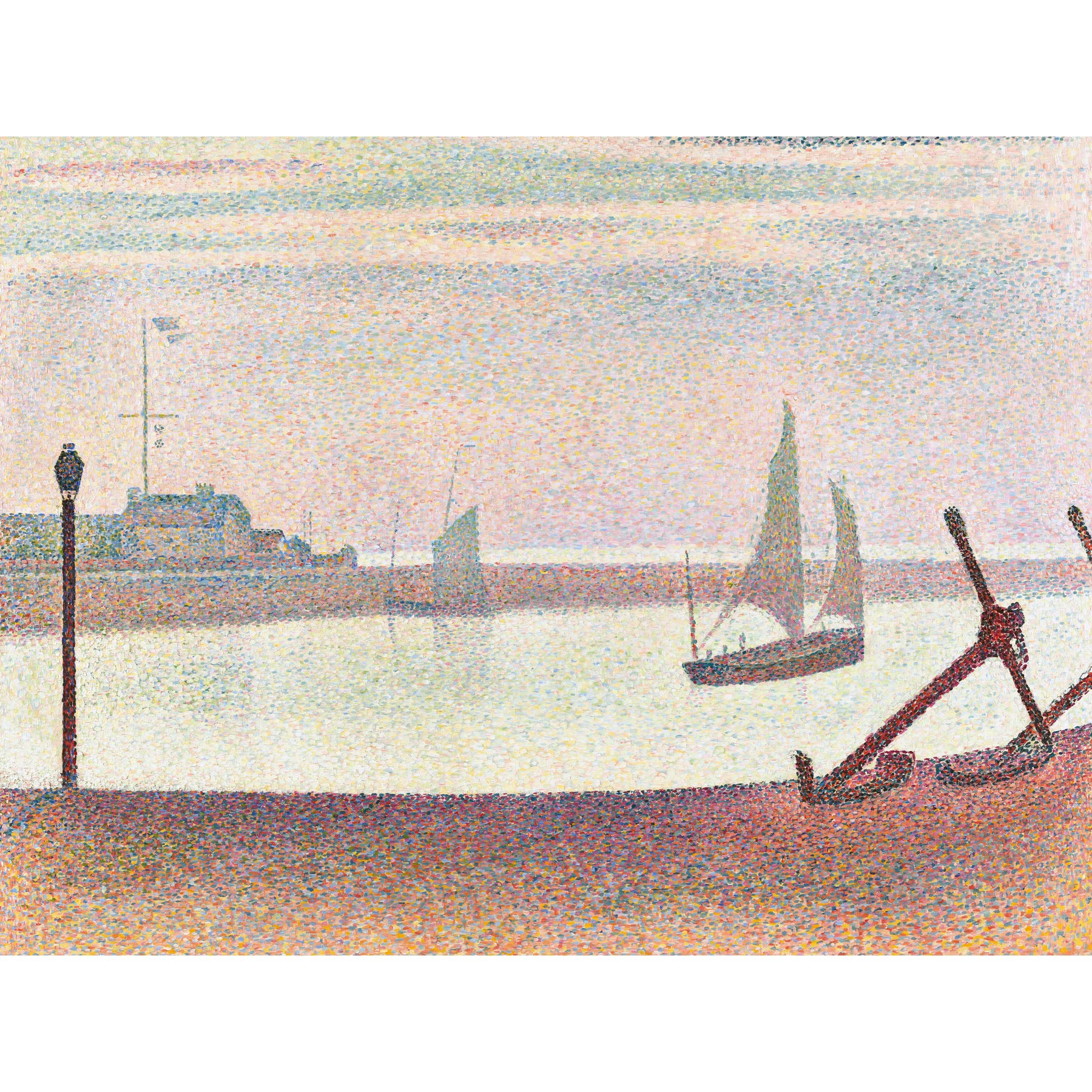 Georges Pierre Seurat The Channel At Gravelines Evening Large Wall Art Print Canvas Premium Poster Mural
