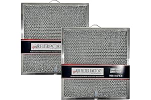 Air Filter Factory Range Hood Filter BPQTF, 99010317, QT2000, WA6500, WA65F, S99010317 Replacement For Broan Nutone Aluminum Grease Mesh Charcoal Carbon Combo Filter 11-1/4" X 11-5/8" X 3/8" 2-Pack