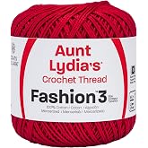 Coats Crochet - 182.0006 Fashion Crochet Thread, 3, Scarlet