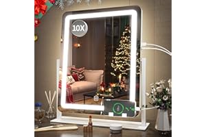 FENNIO Vanity Mirror with Lights 22 Inch- LED Lighted Makeup Mirror,Large Makeup Mirror with Lights,Touch Screen with 3-Color Lighting,Led Mirror Makeup,Dimmable(White)