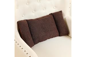 Queekay Fleece Lumbar Support Pillow 3 Section Back Pillow Office Chair for Back Support Comfortable Lumbar Cushion for Car Seat Pain Relief Sofa Rest(Coffee)