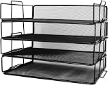 Exerz Paper Sorters 4 Pack Mesh Desk Organisers 4 Tiers A4 Files view 4
