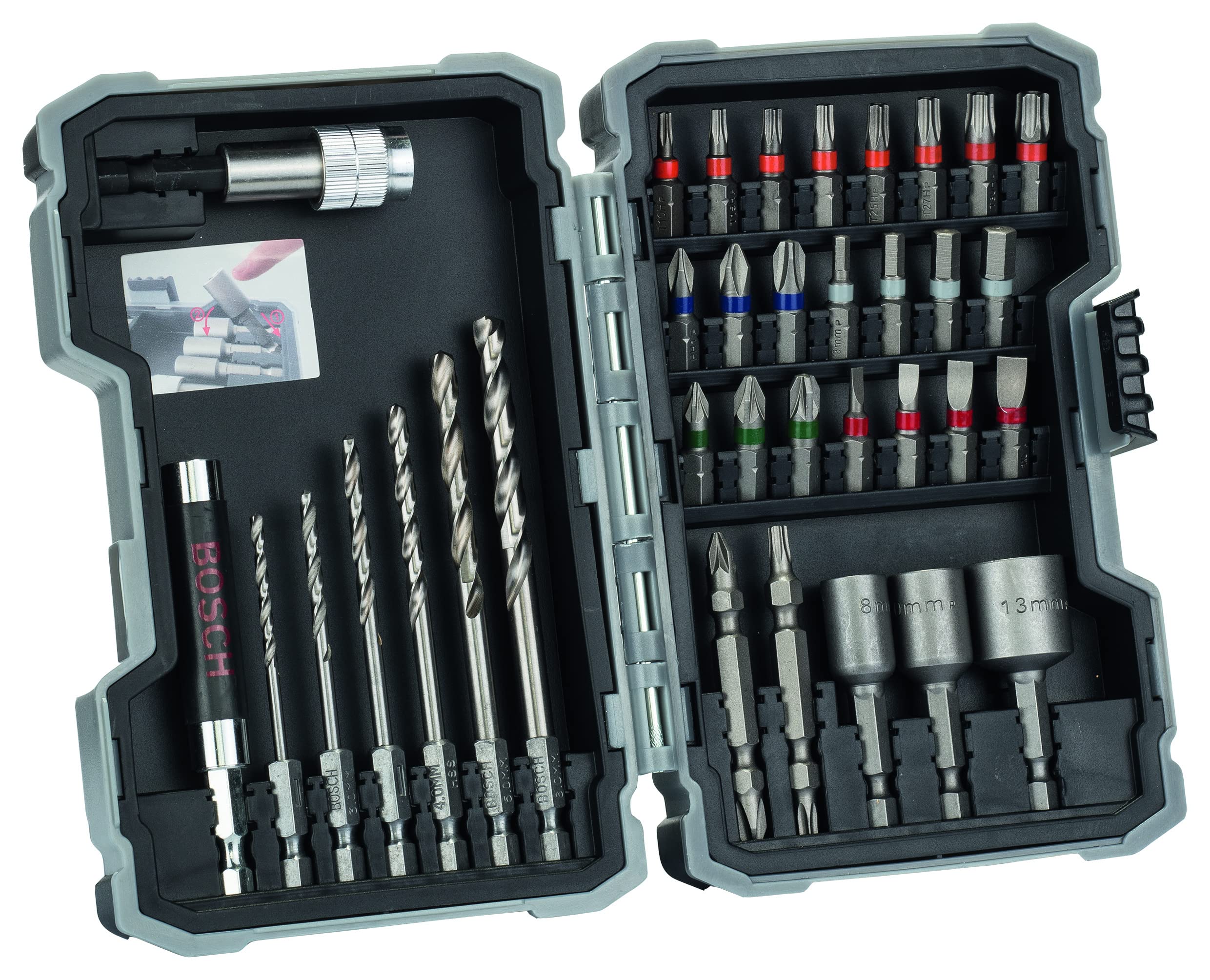 Bosch 2 607 017 328 - screwdriver bits (Hexagonal, Phillips, Pozidriv, Slot, Torx, 2,5/3,0/3,5/4,0/5,0/6,0 mm 8/10/13 mm)
