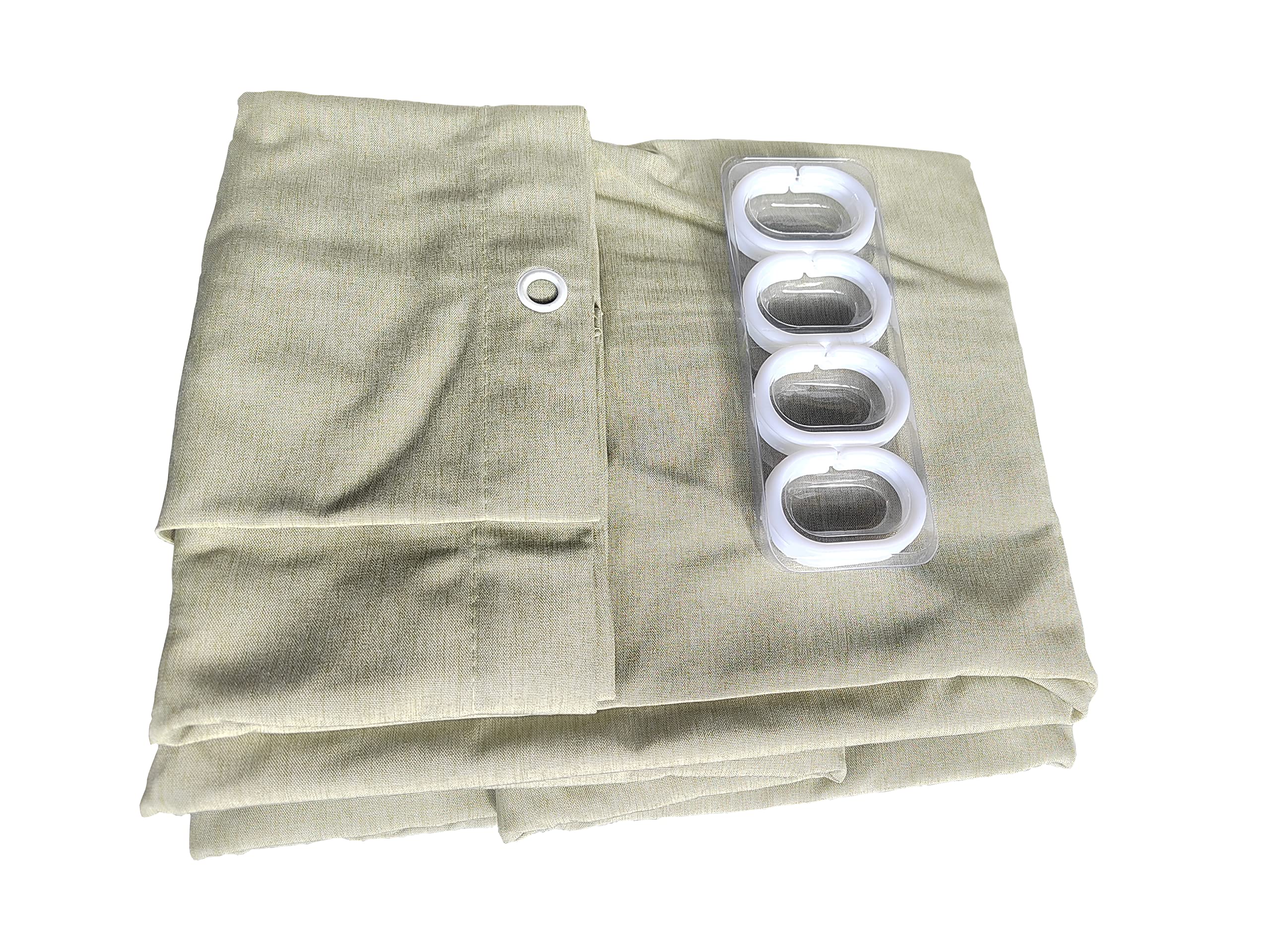 JIUJ Linen Texture Shower Curtain with Mould&Mildew Resistant, Extra Thick Heavy Duty Bathroom Curtains,Premium Fabric Cotton,Anti-static Waterproof Shower Liner(W:1.8m x H:2m) (Light Green)