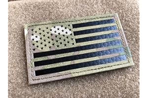 SUVIYA 2x3.5" Multicam GIII Infrared IR US USA American Flag Patch Tactical Vest Patch Hook-Fastener Backing (Forward)