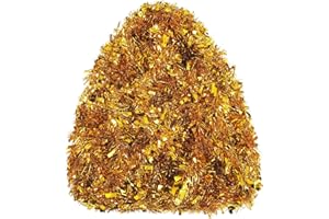 FUSHENMU 32.8 Ft Christmas Tinsel Garland,Shiny Gold Hanging Metallic Twist Garland for Xmas Tree Decorations Wedding Party Supplies