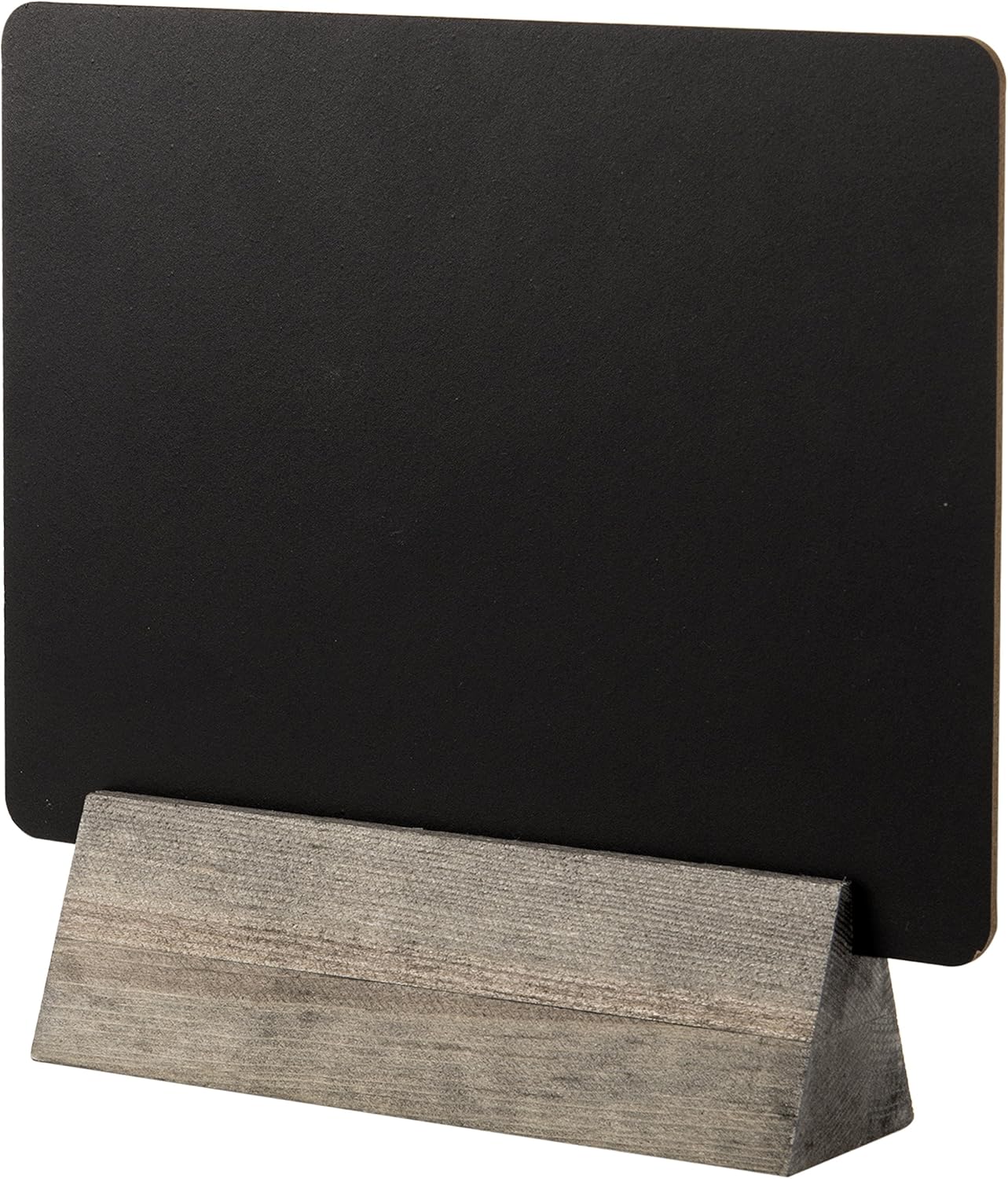 Set of 2 Tabletop Double Sided Chalkboard Display Sign/Placeholder with Wooden Base Stand, Gray: Office Products