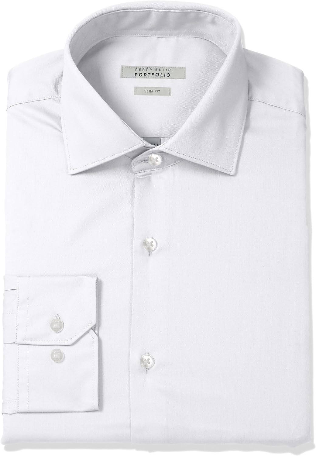 Perry Ellis Men's Slim Fit Wrinkle Free Dress Shirt at  Men’s Clothing store