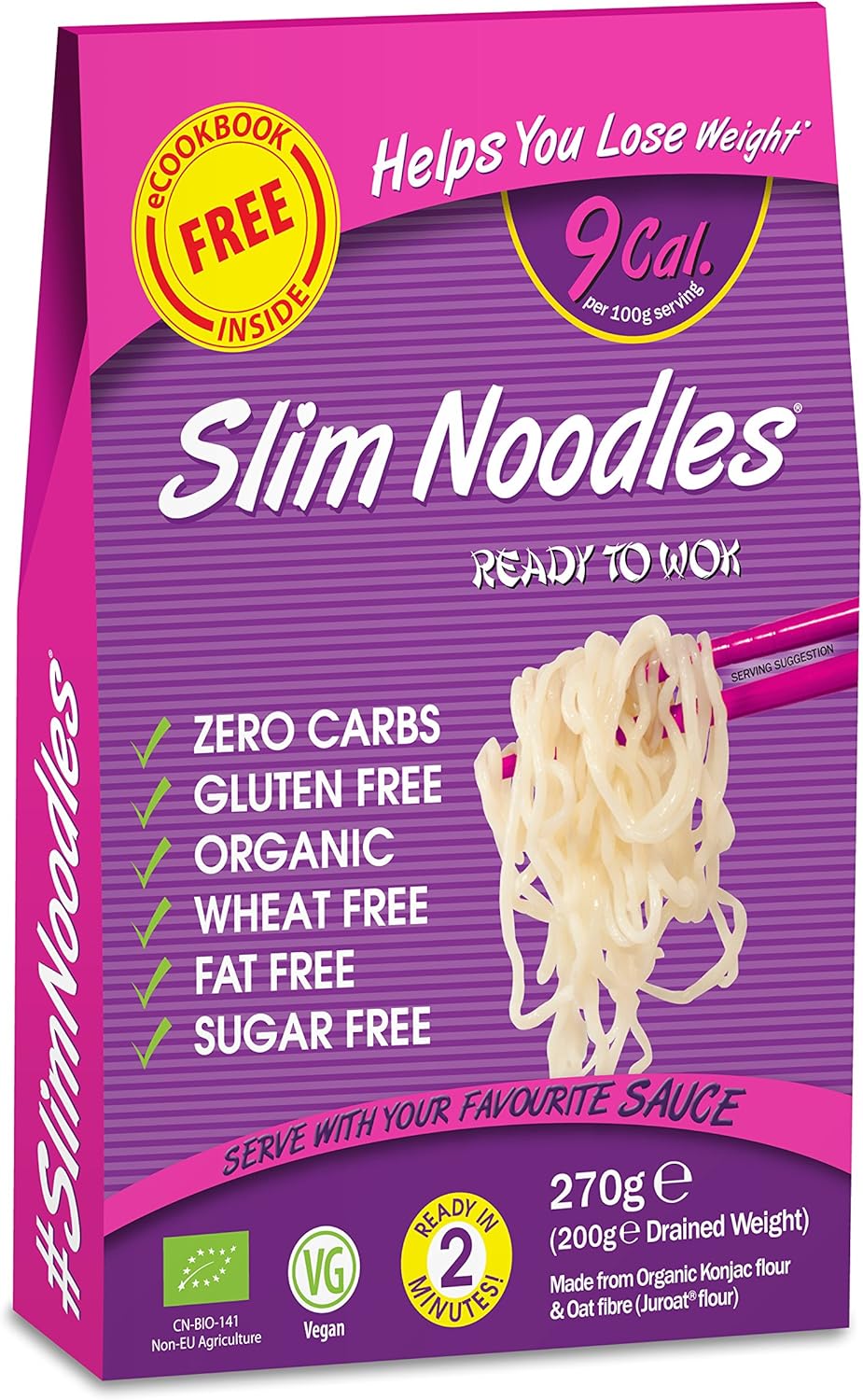 25 Pack of Gluten Free Eat Water Slim Noodles Organic 270 g Amazon.co