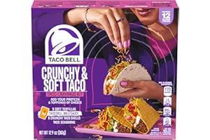 Taco Bell Crunchy & Soft Taco Cravings Kit with 6 Soft Tortillas, 6 Crunchy Taco Shells, Taco Bell Mild Sauce & Seasoning, 12.9 oz Box
