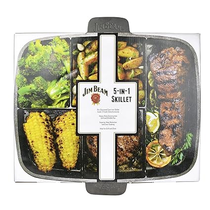 JIM BEAM Gusseiserne 5in1 Grillpfanne JB0182