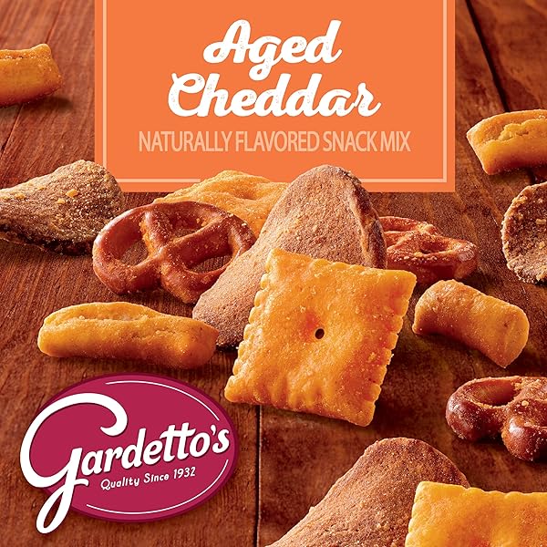 GARDETTO’S SNACK MIX, AGED CHEDDAR, PUB AND PARTY MIX, 8.6 OZ BAG