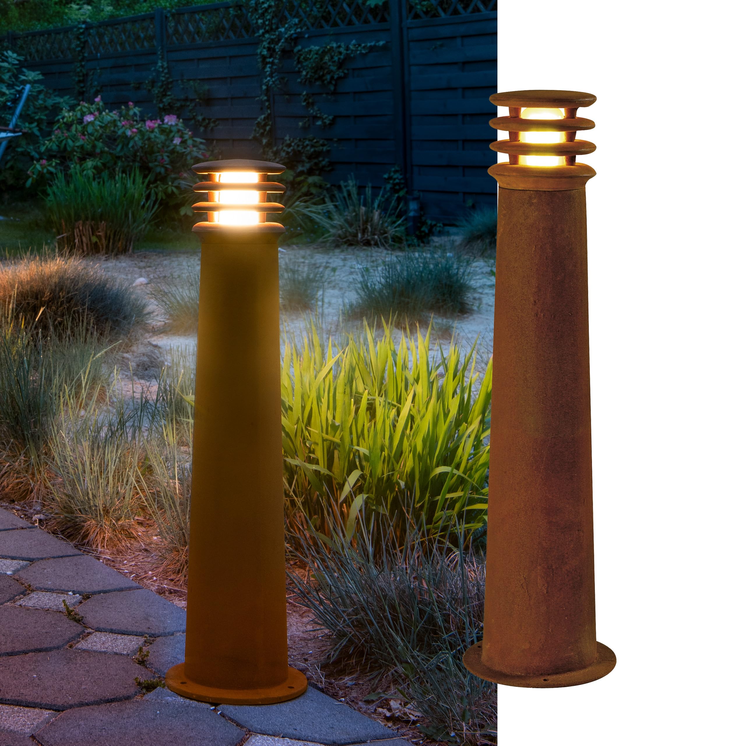 SLV Free-Standing lamp Rusty 70 / Outdoor Illumination for Paths, Walls, entrances, LED Outdoor Garden lamp / IP55 3000K 9W 70lm Rust, 70cm Höhe — image 1