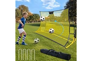 PreGymnastic Portable Soccer Rebounder with Carrying Bag, Dual-Sided Rebounder for Solo Passing, Receiving, Trapping Practice - Large & Small Rebound Net, Weather Resistant