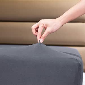 COSMOPLUS Fitted Sheet King – 4-Way Stretch Micro-Knit, Deep Pocket 8" To 14", Wrinkle Free, Gray - View #9