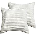 Levtex Home - Mills Waffle - Euro Sham (Set of Two) - Cream - Sham Size (26x26in.), No Insert