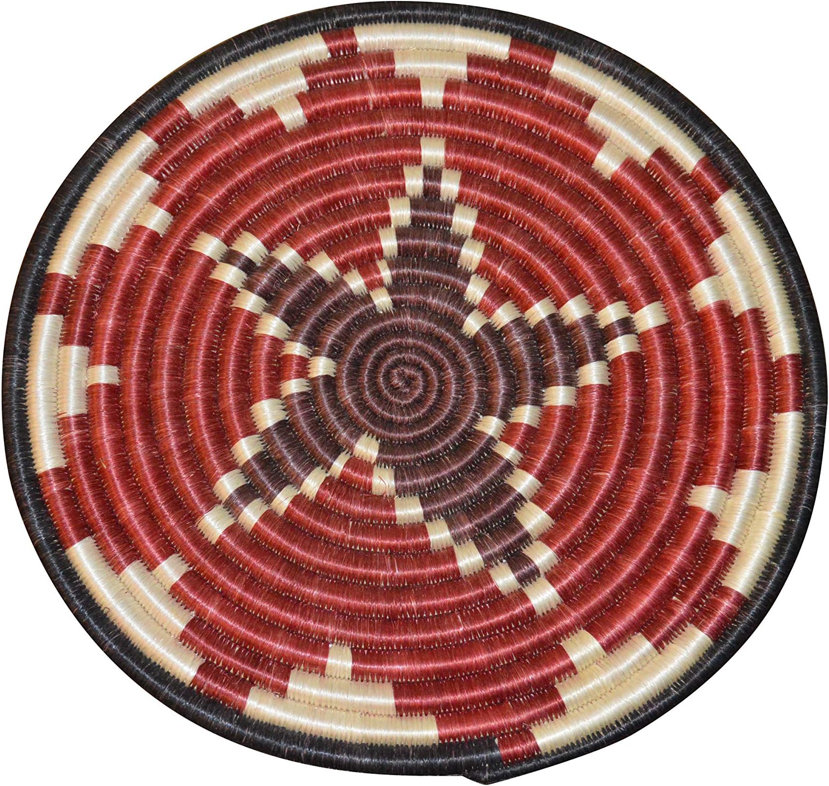 Table Mat| Trivet| Heat Resistant| Plate mat| African Table mats/African Woven Trivet/Rwanda Basket/Woven Table mats Hand Woven Coaster/Colorful hotpot Bohemian/Black and White Chestnut Rose