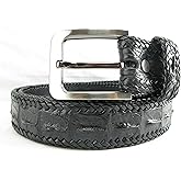 Pelgio Genuine Crocodile Alligator Backbone Skin Leather Casual Handmade Belt 46" Long