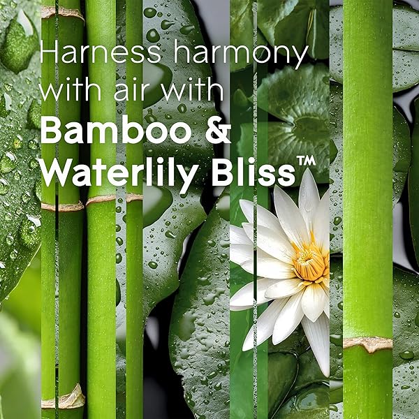GLADE CANDLE BAMBOO & WATERLILY BLISS, FRAGRANCE CANDLE INFUSED WITH ESSENTIAL OILS, AIR FRESHENER CANDLE, 3-WICK CANDLE, 6.8 OZ