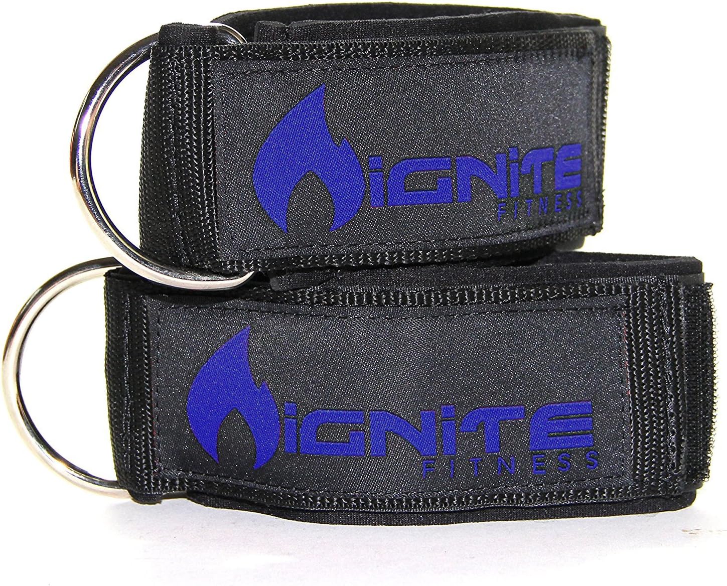 Ignite Fitness Neoprene Ankle Straps, Intensify Your Machine Cable Workouts for Abs, Legs, and Glutes - Durable Fitness Cuffs with D Ring - Fits Both Men and Women