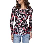 ZogoBrolga Womens Mesh Tops Lace Long Sleeve Shirts Crew Neck Sexy Fitted See Through Patry Blouse