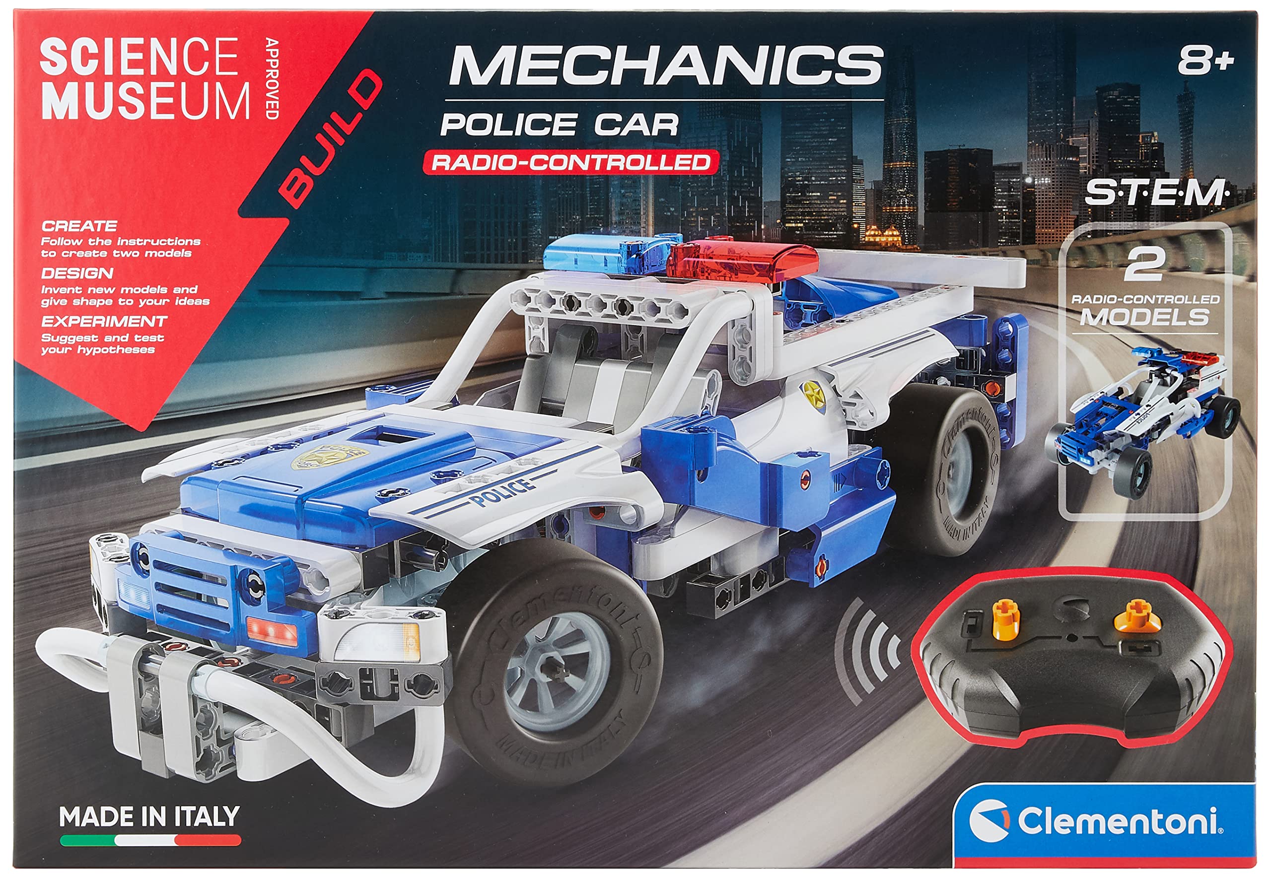 Clementoni 61874 Mechanics Lab-Police Car, Multi-Colour