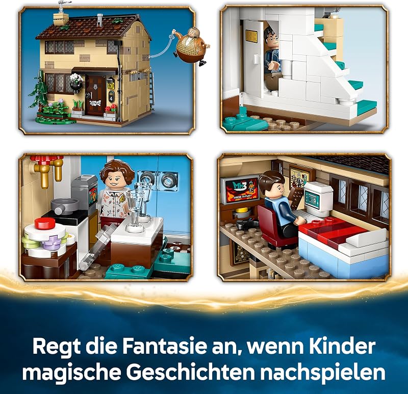 Harry Potter Ligusterweg: Tante Magdas Besuch – Spielhaus mit Inneneinrichtung, 5 Minifiguren & Tante Magda Figur– Der Gefangene von Askaban –Geschenk für Jungen & Mädchen ab 8 Jahren 76451 — Foto 4 von 8
