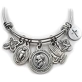 St. Padre Pio Bangle Bracelet, Patron Saint of Healing, Pain and Suffering